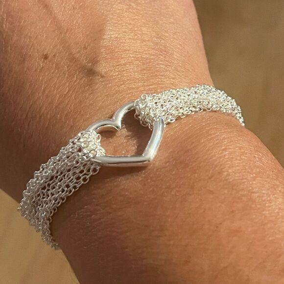 The Mesh Chain Heart Toggle Bracelet 925 - Picture 6 of 14